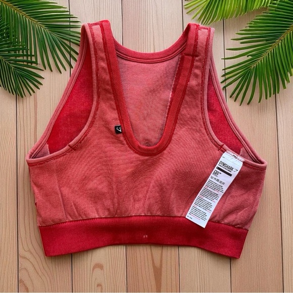 Gymshark Women’s Red Seamless High Neck Sports Bra - Size Small - Picture 6 of 10
